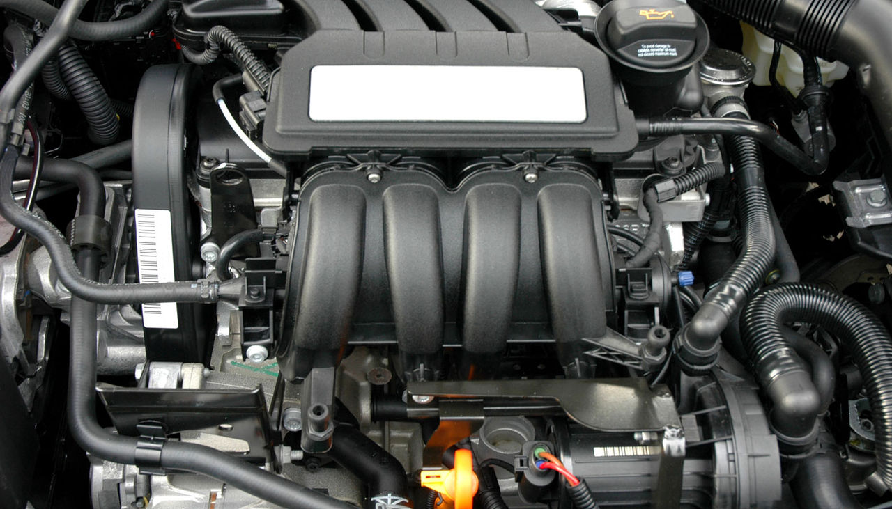 Close up of car engine