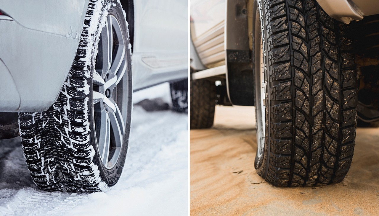 Two tire comparison images
