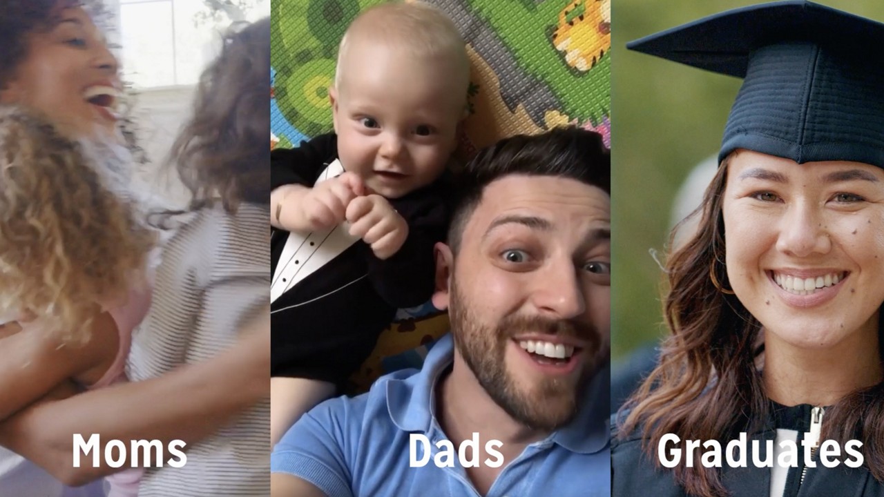 A collage showing Moms, Dads and Graduates