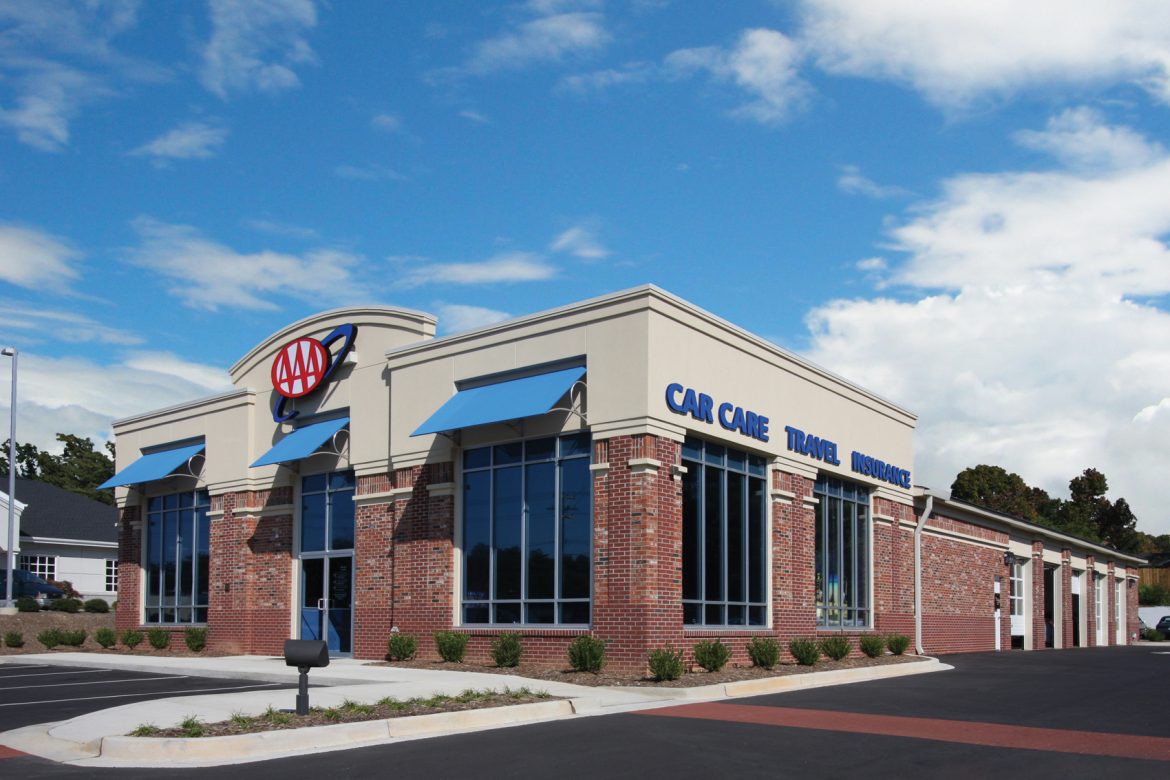 Outside of AAA Car Care Facility